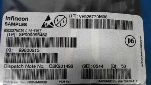 40-pcs n-channel 30v 100a infineon bsc027n03s g 027n03 bsc027n03sg for sale