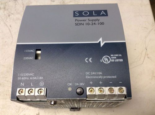Sola SDN10-24-100 24 VDC 10 A Power Supply 115/230 V SDN 10-24-100 SDN1024100
