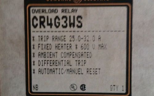 GE CR4G3WS OVERLOAD RELAY