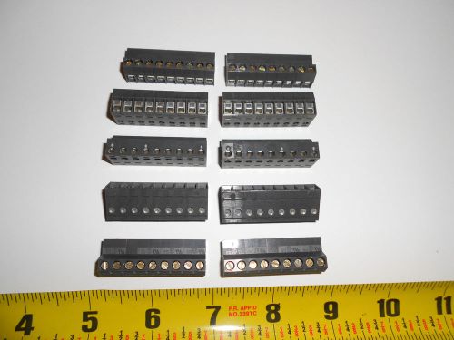 10 pcs WECO 9 position terminal block / connector - screw clamp