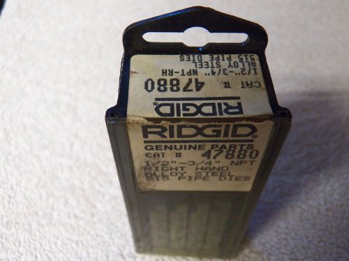 Ridgid Cat # 47880 1/2&#034;-3/4&#034; NPT R.H. Alloy Steel for 515 Pipe Dies New in Box