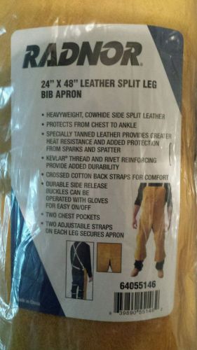 24&#034;x48&#034; radnor leather split leg tanned bib apron brown brand new sealed in bag for sale