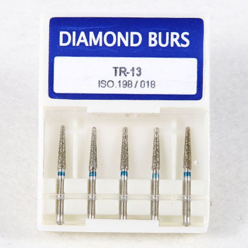 100 pcs dental high handpiece diamond burs taper round end burrs tr-13 fg1.6mm for sale