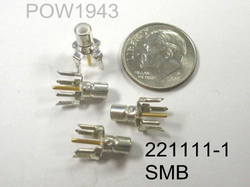 ( 4 PC. ) AMP/TYCO SMB JACK 221111-1 FEMALE RF CONNECTOR PCB MOUNT