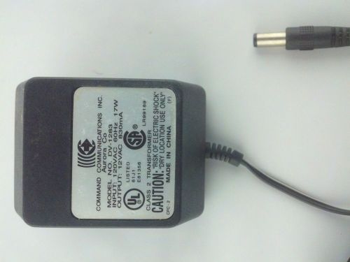 Command Communications AC Power Supply Adapter Charger DV-1283 12VAC 12V 830mA