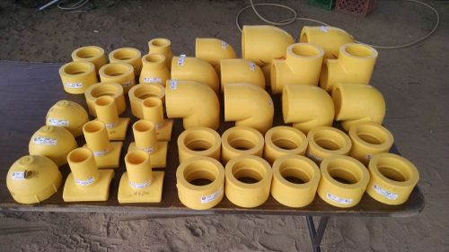 Plexco plastic pipe fittings yellow natural gas? large assortment misc. for sale