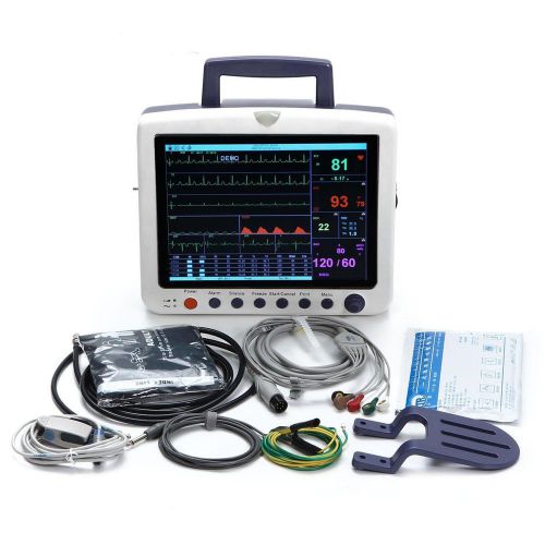 Portable ICU CCU 6-Parameter Patient Monitor NIBP SPO2 ECG TEMP RESP PR optional