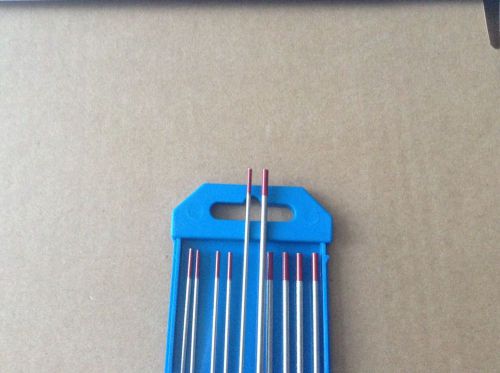 10 PCS of .040&#034; &amp; 1/16&#034; * 7&#034;,RED WT20, 2% Thoriated Tungsten TIG Electrodes