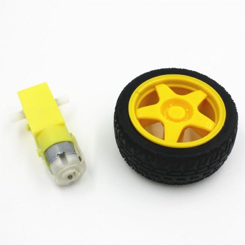 4pcs smart car robot plastic tire wheel with dc 3-6v gear motor for arduino for sale