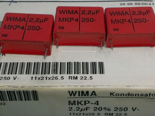 [5 pcs] MKP4  2,2uF  250V  PCM=22,5mm Polypropylene Film Capacitor WIMA