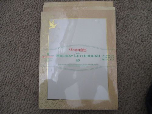 Geographics Geopaper Foil Holiday Letterhead Christmas Peace On Earth, 160 Count