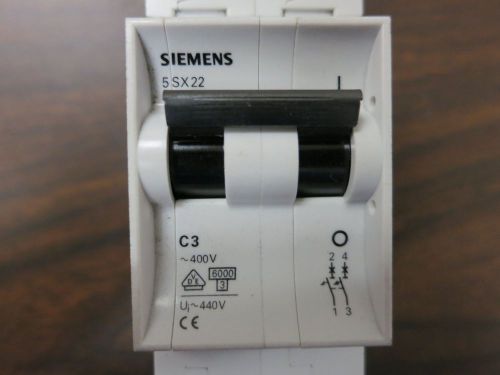Siemens 5SX2203-7 2-Pole Circuit Breaker, 400V, 3A