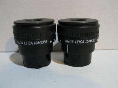 Leitz Leica Eyepiece 10446355 16X Optical Stereo Microscope Pair