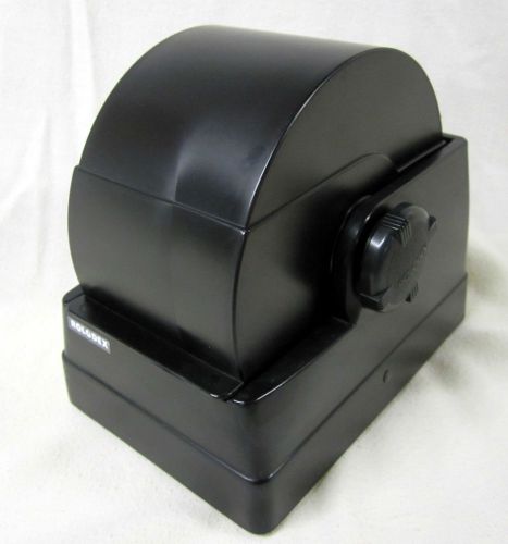 Vtg small black rolodex covered rotary file with 300 cards 2.75 x 1.5 inch r2 for sale