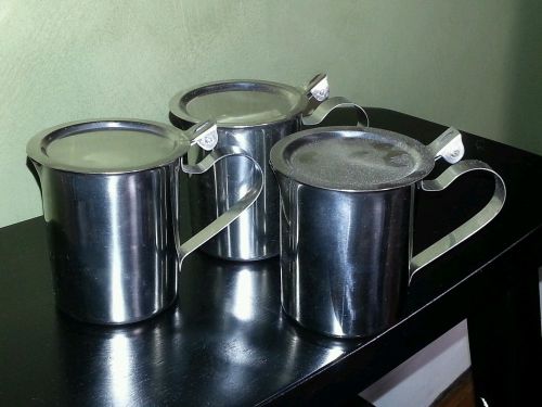 Lot of 3 stainless steel cream servers new