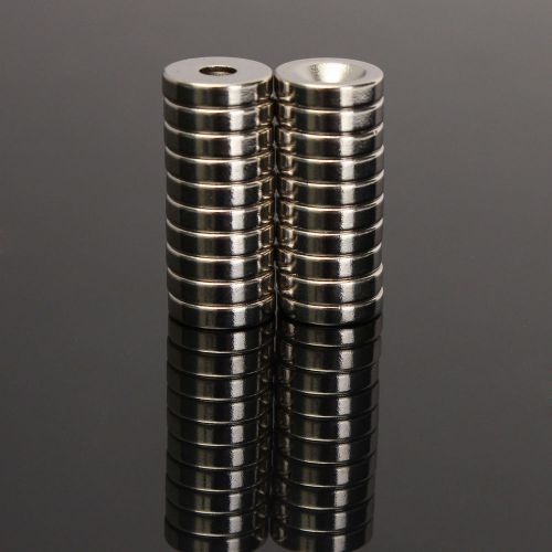 20Pcs N50 Strong Countersunk Ring Magnets 12 x 3mm Hole 4mm Rare Earth Neodymium