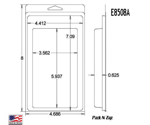 E8508A: 300- 8&#034;H x 4.7&#034;W x 0.6&#034;D Clamshell Packaging Clear Plastic Blister Pack