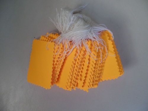 100 + Homemade Strung Tags/ Garage Sale/Store ( Yellow )