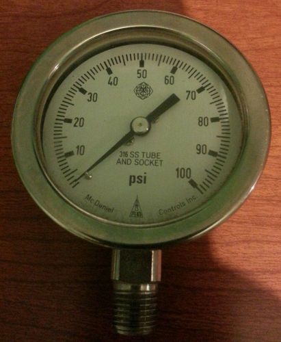 MC DANIEL CONTROLS, INC. GAUGE 1/4&#034; NPT 0-100PSI Q3DC