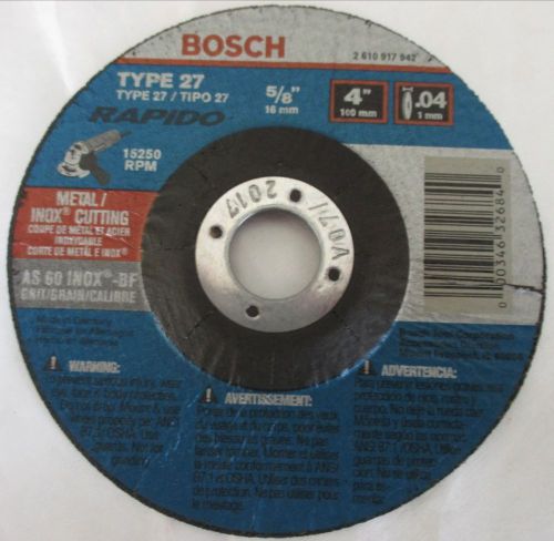 15 BOSCH TCW27S400 Type-27 4&#034; METAL/STAINLESS CUTTING WHEEL DISCS - 10-PACK NEW