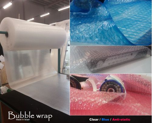 Bubble wrap roll Medium Bubbles 5/16&#034; 246&#039;f 25/75M Clear Blue Pink Anti-static