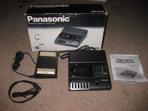 Panasonic RR-830 Cassette Tape Transcriber Dictation Machine Box Pedal Headphone
