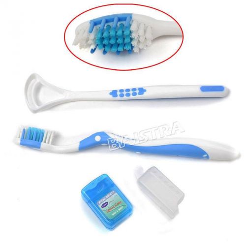 Dental Kit Oral Care Tooth Brush Tongue cleaner Floss travel case Kit