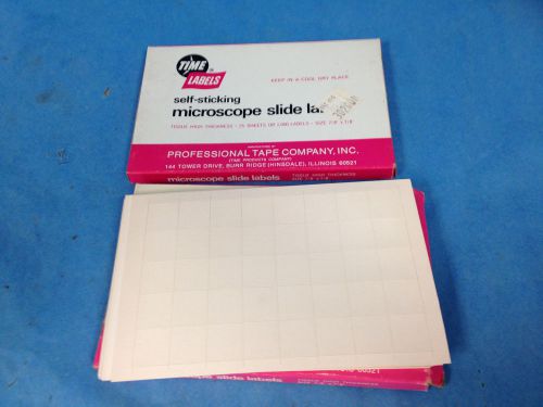 Professional tape co. microscope slide labels 7/8&#034; x 7/8&#034; 25 sheets 1000 labels for sale