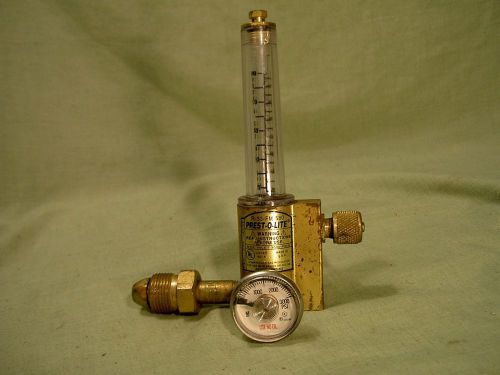 Argon co2 helium flow meter regulator  prest-o-lite with gauge - see description for sale