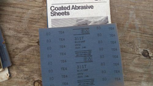 Lot of 30 sheets of 80 grit 3M Blue Sheet 311T Sandpaper