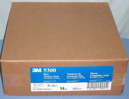 LOT (5) 3M 14&#034; 5300 Blue Floor Buffer Scrubber Cleaning Pads 61500044724 *NEW*