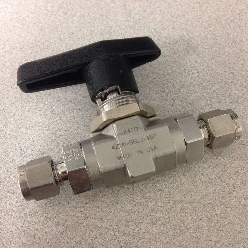 Parker stainless 4z-b6lj-ssp ball valve 1/4&#034; tubing new ferrules 4z(a)-b6lj-ssp for sale