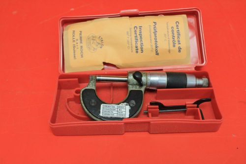 Etalon 0 - 1&#034; micrometer w/ adjustment tools in case for sale