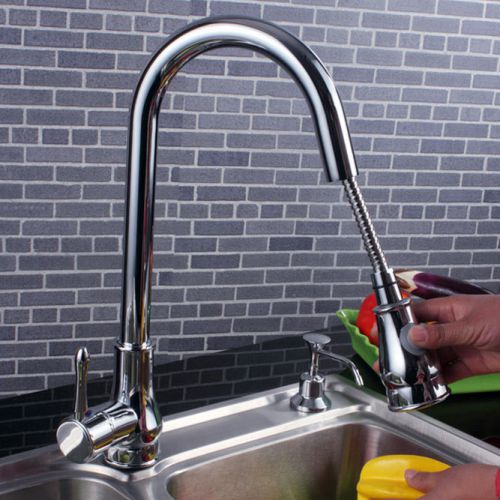 Classic style pull-out spray kitchen sink faucet tap  in chrome free shipping for sale