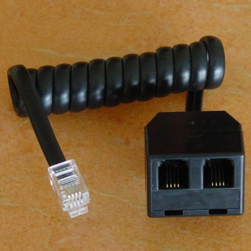 - Telephone Plug Jack Adapter Handset RJ9 to 2 x RJ9 4P4C Splitter 2pcs e