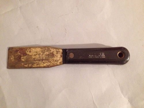 Vintage hyde tool 1.25-inch chisel edge putty knife, brass non-sparking 02215! for sale