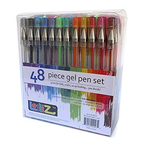 LolliZ Gel Pens 48 Exclusive Colors 48 Gel Pen Tray Set Acid-free NEW