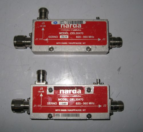 Lot of 2 Narda CEL30470 820-960 MHz 500W Directional Couplers 33cm Ham Band