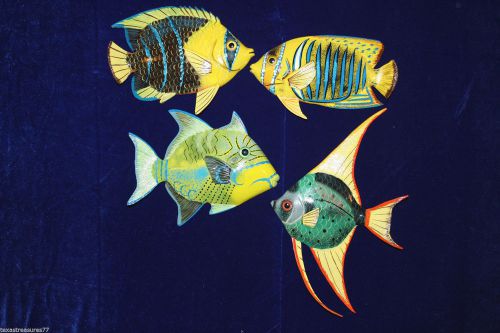 (4) 6&#034;, SEAFOOD RESTAURANT WALL DECOR, TROPICAL FISH WALL DECOR F204,164,148,161