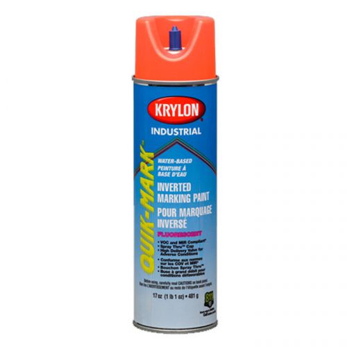 KRYLON Inverted Marking Paint- Fluorescent Red/Orange, Solvent-Based -Case of 12