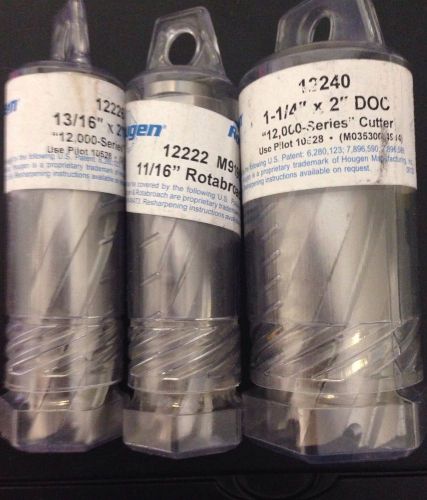 Hougen Rotabroach Cutter Lot Of 3 NEW 12,000 Series 11/16, 13/16, 1-1/4x2&#034;