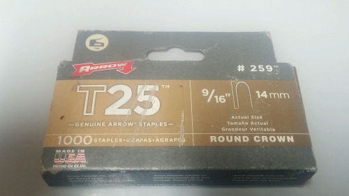 Arrow Fasteners 259 T25 Staple, 9/16&#034; 14mm 1000-Pk Pack for T25 Stapler