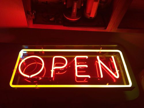 Huge vintage neon open sign allanson transformer gas station garage bar man cave for sale