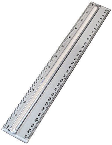 NEW RULER with Magnifying Glass  12 inch plastic  clear