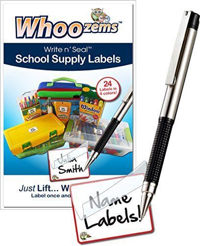 Whoozems Children Name Labels - Self-Laminating - Great for School Supplies