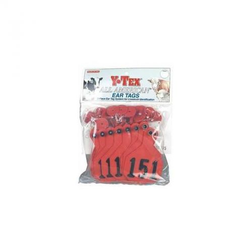 4 star large red cattle ear tags numbered 176-200 for sale