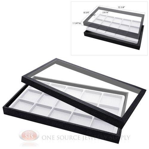 (1) Acrylic Top Display Case &amp; (1) 15 Compartmented White  Insert Organizer