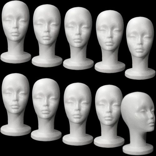 Less than perfect mn-433ltp 10 pcs female styrofoam mannequin head w/ long neck for sale