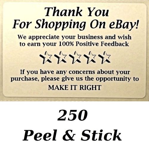 Qty 250 thank you for your ebay purchase fb label sticker 3&#034; x 2&#034; for sale