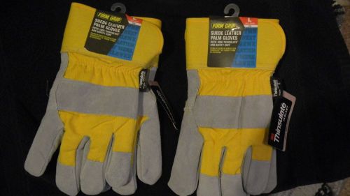 Firm Grip Suede Leather Palm Gloves - 2 pair - Large THINSULATE